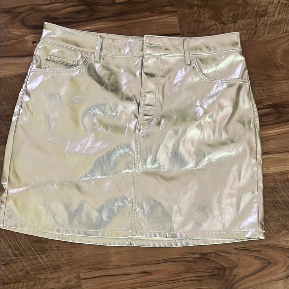 metallic Silver Skirt